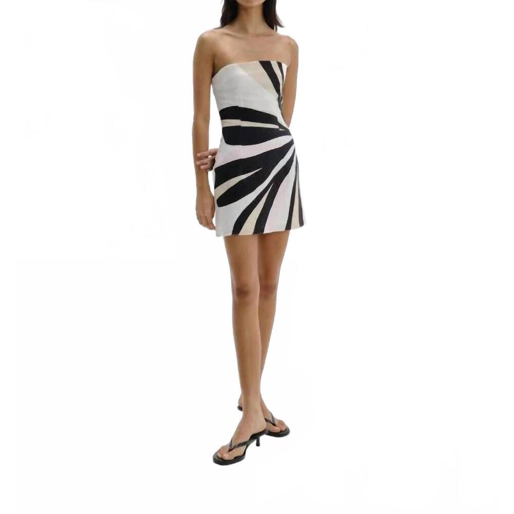 NEW CALA DE LA CRUZ carla strapless mini dress in verbena